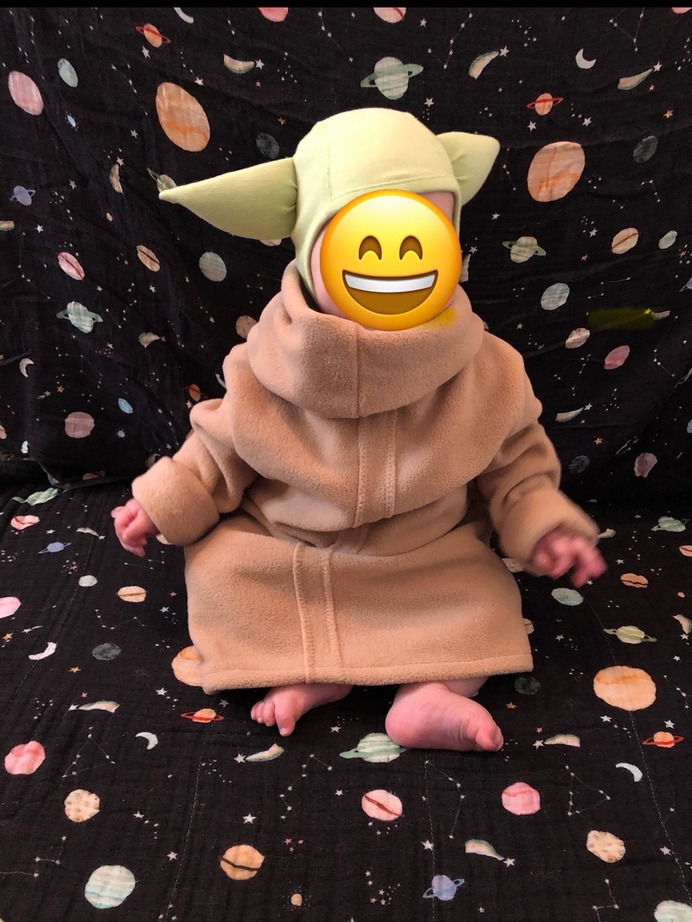 Baby Star Wars Grogu Inspired Fleece Coat in Tan